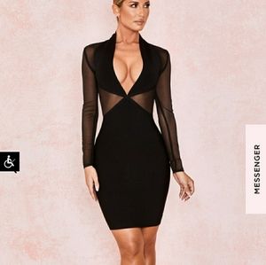 House of CB Black Safran Bandage Mesh Dress